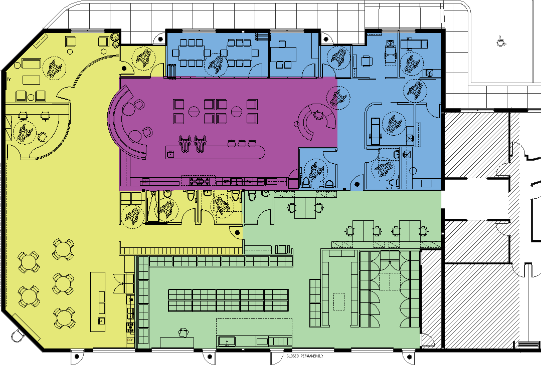Arial view of the new Health & Wellness hub floor plan
